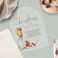 Modern Watercolor Open House Christmas Acrylic Acrylic Invitations