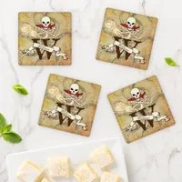 Jolly Roger Monogram Initial Coaster Set