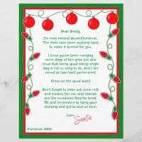 Letter from Santa Paper Sheet