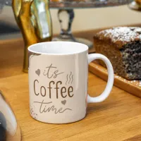 Brown and Cream Aesthetic It's Coffee Time Mug