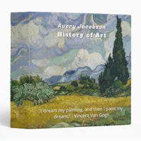 Van Gogh Wheat Field with Cypresses Art Student 3 Ring Binder