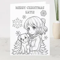 Large Color Me Christmas Card for Kids