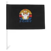 F-Caw-F Funny Chicken Flipping Off Vintage Retro R Car Flag