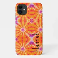 Groovy Orange Pink Tie Dye iPhone Case