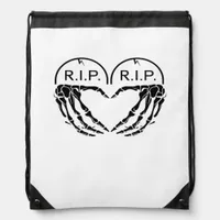 Rip, Heart Shaped Design Made From Gravestones, An Drawstring Bag