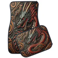 Dramatic Bold Red Dragon Car Floor Mat