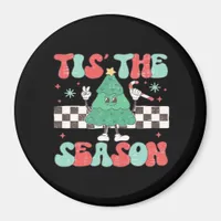 Tis Season Retro Womans Holiday Magnet