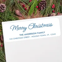 Merry Christmas Modern Holiday Return Address Label