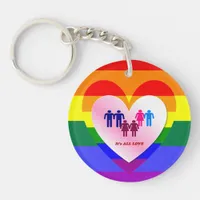 All Love Pride Heart Couples Keychain