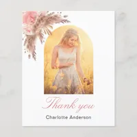 Pappas grass blush pink thank you card