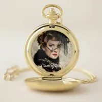 School reunion photo woman pocket watch