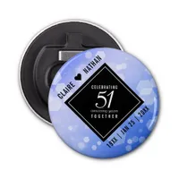 Elegant 51st Sapphire Wedding Anniversary Bottle Opener