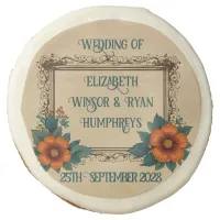 Elegant Vintage Floral Wedding Sugar Cookie