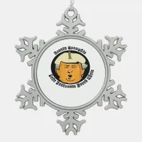 Halloween Trumpkin Pumpkin Classic Snowflake Pewter Christmas Ornament