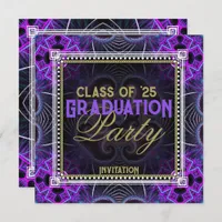 Purple Pink Graduation Dance Party Invitations