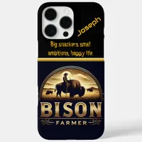 Bison Farmer Tending to His Herd in Golden Fields iPhone 16 Pro Max Case