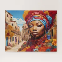 Afrofuturism :Vibrant African Beauty & Heritage Jigsaw Puzzle