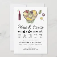 Wine & Cheese Charcuterie Board Engagement Party Invitation