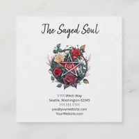 Pentagram and Roses Square Business Card