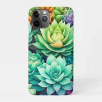 Colorful Succulents Collage iPhone 11 Pro Case