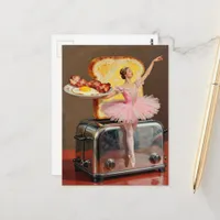 ballet for breakfast surreal toast and eggs postcard