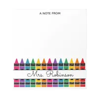 Teacher Appreciation Rainbow Crayon  Notepad