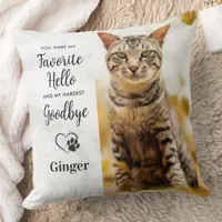 Pet Memorial Cat Loss Photo Throw Pillow