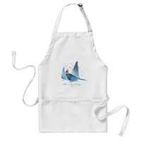 Festive Watercolor Manta Ray Seas and Greetings Adult Apron