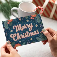 Vintage Typography Non-Photo Merry Christmas Card