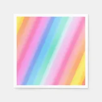 Cute Rainbow Bright and Colorful Birthday Napkins