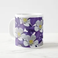 Columbine Flower Pattern Large Coffee Mug
