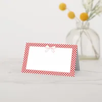 Ciao Baby! Italian Red Gingham White Bow Blank Place Card