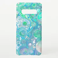 Sea Blue Abstract Bubbles Samsung Galaxy S10+ Case