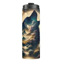 Wolf Howling at the Moon on a Cloudy Night Thermal Tumbler