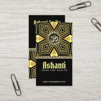 Ashanti Yoga  Black Gold Deco Business Card