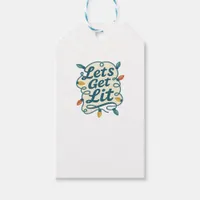 Let's Get Lit Funny Christmas Lights Holiday Party Gift Tags