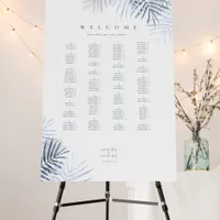 Lush Palm Leaf Wedding Seating Blue/Wht ID956 Foam Board