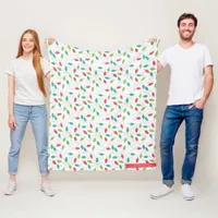 Colorful String Lights Christmas Fleece Blanket