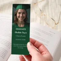 Graduation photo graduate motivational quote green bookmarks