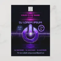 DJ Music and Dance Gig Postcard