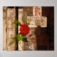 Rose Grunge Poster