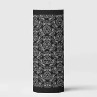 Black and White Abstract Pillar Candle