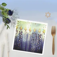 Whimsical Ornamental Candles Hanukkah  Napkins