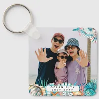 Beach Vacation Memories Family Keepsake Shell  Key Keychain