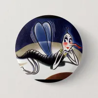 Vintage Madam Malaria Mosquito Button