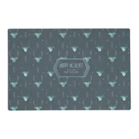 Deer Antlers Arrows Christmas Pattern Teal ID861 Placemat