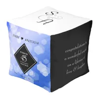 Elegant 45th Sapphire Wedding Anniversary Pouf