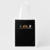 Peace Halloween Peace Sign Skeleton Witch's Hands  Grocery Bag
