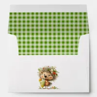Cottagecore Hedgehog Gingham Envelope