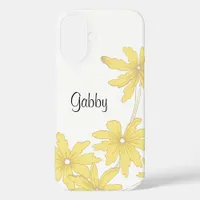 Yellow Daisies on White iPhone 16 Case